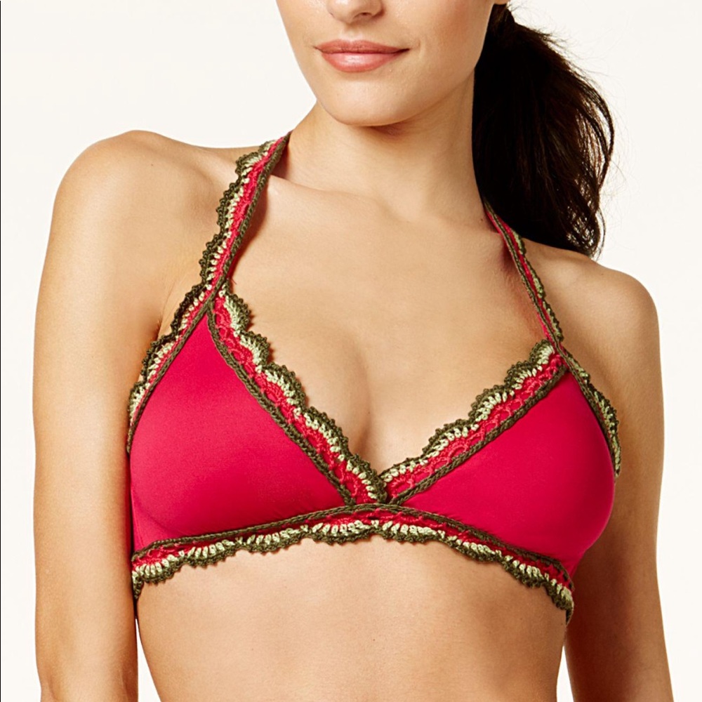 Becca Medina Crochet-Trim 2-piece Halter Bikini - Picture 5 of 11